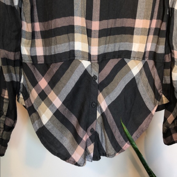 Lucky Brand Grey + Pink Flannel - Picture 4 of 5